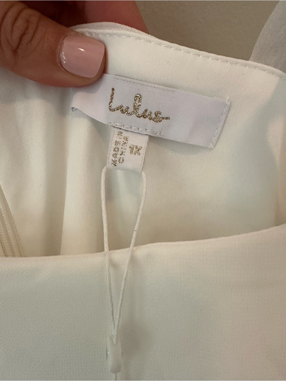 NWT! Lulu's White Radiant Romance White Tie-Strap Maxi Dress. Womens 1X - Picture 7 of 7